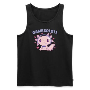 Gamesolotl Axolotl Video Game Player Gamer Axolotl - Männer Premium Bio Tank Top - Schwarz - Vorne - Michal (187cm)