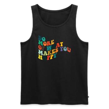 Tue mehr von dem, was dich gl�cklich machtmacht di - Männer Premium Bio Tank Top - Schwarz - Vorne - AI Model Male 178 light (178cm)
