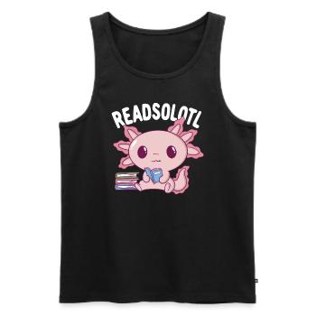 Readsolotl Axolotl Buchliebhaber Reading Axolotl - Männer Premium Bio Tank Top - Schwarz - Vorne - Michal (187cm)