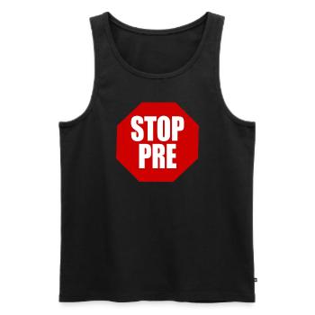 Stop Pre Marathon Running Gift Runner Stop Pre - Männer Premium Bio Tank Top - Schwarz - Vorne - Michal (187cm)