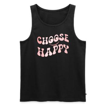 W�hlen Sie Happy Smile Face Motivate Inspire Happy - Männer Premium Bio Tank Top - Schwarz - Vorne - AI Model Male 178 light (178cm)