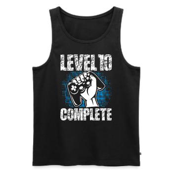 Level 10 Complete Birthday Gift 10 Years - Men's Premium Organic Tank Top - black - Front - AI Model Male 178 light (178cm)