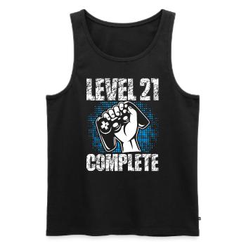 Level 21 Complete Geburtstagsgeschenk 21 Jahre - Männer Premium Bio Tank Top - Schwarz - Vorne - AI Model Male 178 light (178cm)