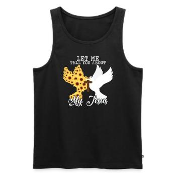 Lassen Sie mich Ihnen von meinem christlichen Glau - Männer Premium Bio Tank Top - Schwarz - Vorne - AI Model Male 178 light (178cm)