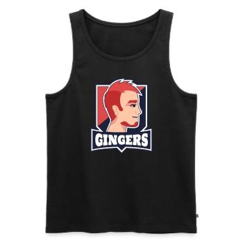 Ginger Funny Team Logo Funny Redhead Team Ingwer - Männer Premium Bio Tank Top - Schwarz - Vorne - Michal (187cm)