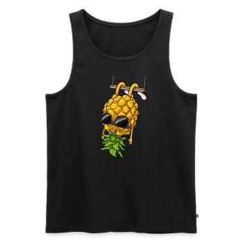 Schwingende Ananasschwinger verkehrt herum an ders - Männer Premium Bio Tank Top - Schwarz - Vorne - Michal (187cm)