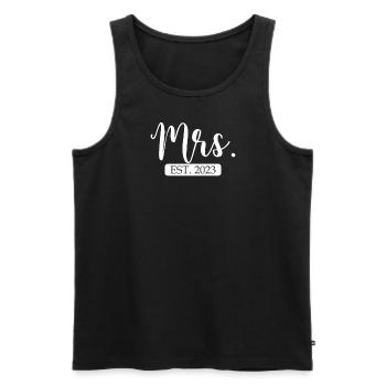 Frau Est. 2023 passendes Paar frisch verheiratet v - Männer Premium Bio Tank Top - Schwarz - Vorne - Michal (187cm)