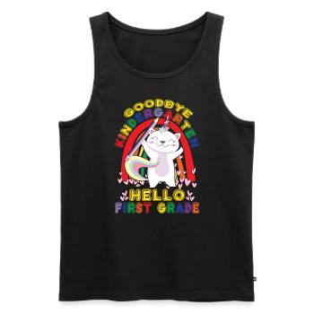 Auf Wiedersehen Kindergarten Hallo M�dchen in der - Männer Premium Bio Tank Top - Schwarz - Vorne - Michal (187cm)
