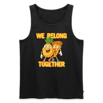 Ananas Pizza Wir geh�ren zusammen Hawaiian Pizza - Männer Premium Bio Tank Top - Schwarz - Vorne - Michal (187cm)