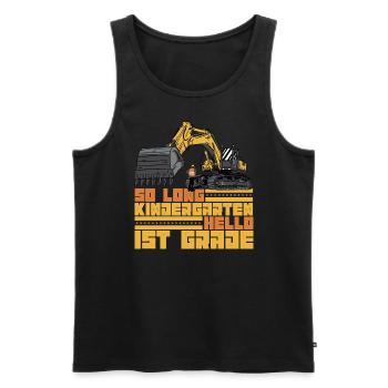 So lang - Männer Premium Bio Tank Top - Schwarz - Vorne - Michal (187cm)