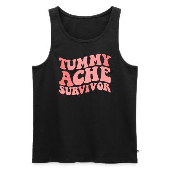 Bauchschmerz �berlebender Magenschmerz lustiger Ba - Männer Premium Bio Tank Top - Schwarz - Vorne - AI Model Male 178 light (178cm)