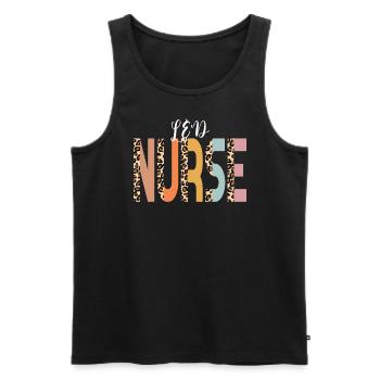 Labour and Delivery Nurse Cheetah Print L & D Kran - Männer Premium Bio Tank Top - Schwarz - Vorne - Michal (187cm)