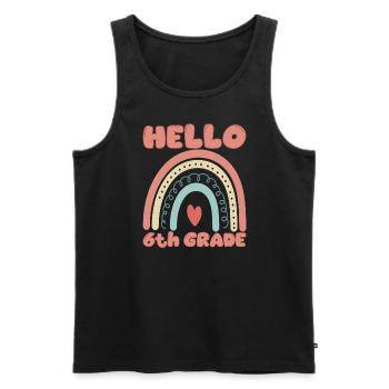 Hallo 6. Klasse zur�ck in die Schule Neue sechste - Männer Premium Bio Tank Top - Schwarz - Vorne - AI Model Male 178 light (178cm)