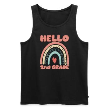 Hallo 2. Klasse zur�ck in die Schule Neue zweite K - Männer Premium Bio Tank Top - Schwarz - Vorne - Michal (187cm)