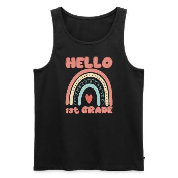 Hallo 1. Klasse zur�ck in die Schule Neue erste Kl - Männer Premium Bio Tank Top - Schwarz - Vorne - AI Model Male 178 light (178cm)