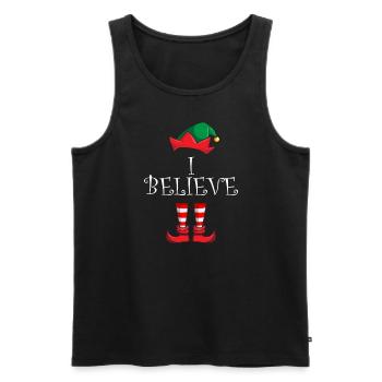 Ich glaube - Männer Premium Bio Tank Top - Schwarz - Vorne - Michal (187cm)