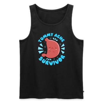 Bauchschmerzen �berlebende Magenschache Kinder Bau - Männer Premium Bio Tank Top - Schwarz - Vorne - Michal (187cm)