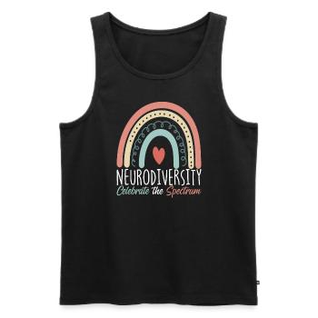 Neurodiversit�t feiern den Spektrum -Autismus - Männer Premium Bio Tank Top - Schwarz - Vorne - AI Model Male 178 light (178cm)