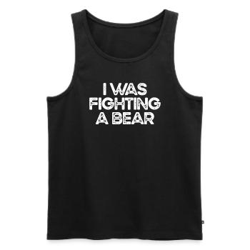 Bek�mpfte gegen eine B�renverletzung, die sich bal - Männer Premium Bio Tank Top - Schwarz - Vorne - AI Model Male 178 light (178cm)