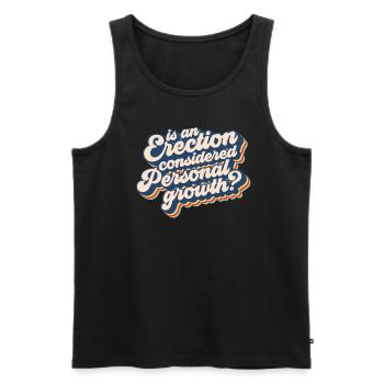 Ist eine Erektion als pers�nliches Wachstum BonerM - Männer Premium Bio Tank Top - Schwarz - Vorne - Michal (187cm)