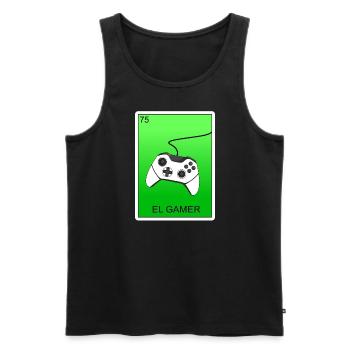 El Gamer Video Gaming Card Mexikanische Lotterieka - Männer Premium Bio Tank Top - Schwarz - Vorne - Michal (187cm)