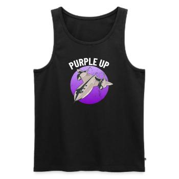 Lila up SR71 Milit�r Kinder Blackbird Purple Up - Männer Premium Bio Tank Top - Schwarz - Vorne - AI Model Male 178 light (178cm)
