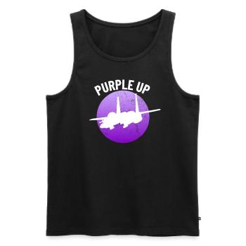Lila up F15 Eagle Military Kinder Jungen F-15 - Männer Premium Bio Tank Top - Schwarz - Vorne - AI Model Male 178 light (178cm)