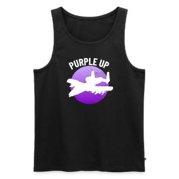 Lila up A10 Warthog Military Kids Jungen A-10 - Männer Premium Bio Tank Top - Schwarz - Vorne - Michal (187cm)