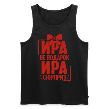Irina saying in Russian Russia for Russians - Men's Premium Organic Tank Top - black - Front - AI Model Male 178 light (178cm)