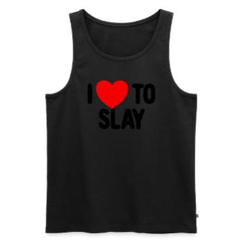 Ich liebe es, M�dchen Motivation zu t�ten, FrauenT - Männer Premium Bio Tank Top - Schwarz - Vorne - Michal (187cm)