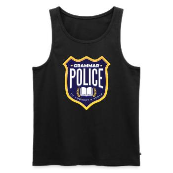 Grammatikpolizeikost�m Halloween Grammatikpolizei - Männer Premium Bio Tank Top - Schwarz - Vorne - AI Model Male 178 light (178cm)