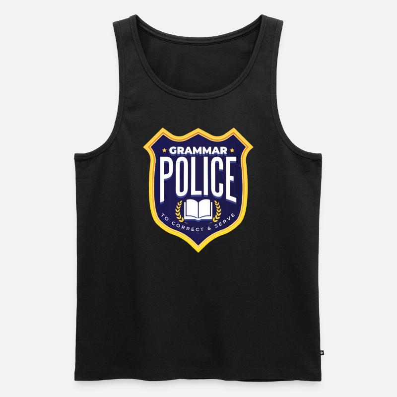 Grammatikpolizeikost�m Halloween Grammatikpolizei - Männer Premium Bio Tank Top - Schwarz