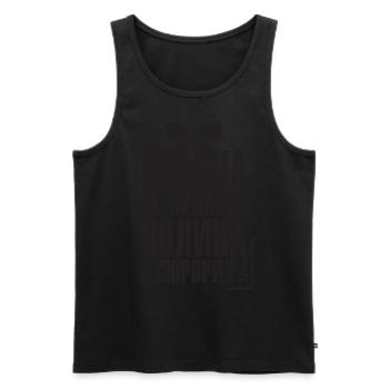 Polina saying in Russian Russia outfit for - Men's Premium Organic Tank Top - black - Front - Michal (187cm)