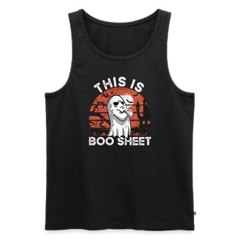 Dies ist Boo Blatt Ghost Halloween Boo Sheet - Männer Premium Bio Tank Top - Schwarz - Vorne - Michal (187cm)