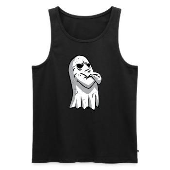 Mad Ghost Halloween Mad Ghost Boo Blatt - Männer Premium Bio Tank Top - Schwarz - Vorne - Michal (187cm)
