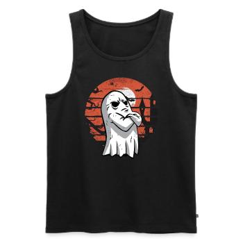 Ghost Halloween Sunset Ghost Halloween Boo Blatt - Männer Premium Bio Tank Top - Schwarz - Vorne - Michal (187cm)