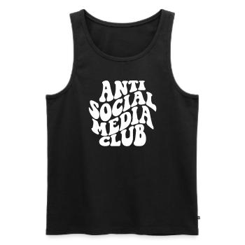 Anti -Social -Media -Club - Männer Premium Bio Tank Top - Schwarz - Vorne - Michal (187cm)