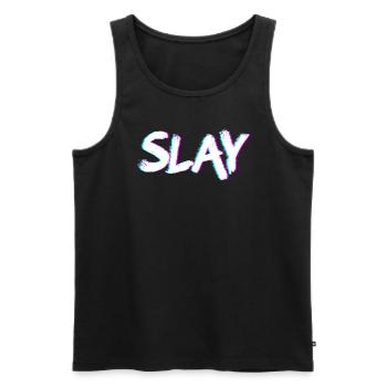 Slay Vaporwave Motivation Frauenm�dchen Sie t�teni - Männer Premium Bio Tank Top - Schwarz - Vorne - Michal (187cm)