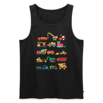 Bauwesen Jungen Bauweite LKWs - Männer Premium Bio Tank Top - Schwarz - Vorne - Michal (187cm)