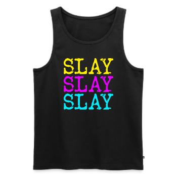 T�tung Motivation Retro Frauenm�dchen Sie t�tenich - Männer Premium Bio Tank Top - Schwarz - Vorne - Michal (187cm)