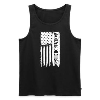 P�diatrische Krankenschwester amerikanische Flagge - Männer Premium Bio Tank Top - Schwarz - Vorne - Michal (187cm)