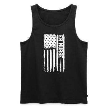 Er Krankenschwester amerikanische Flagge patriotis - Männer Premium Bio Tank Top - Schwarz - Vorne - Michal (187cm)