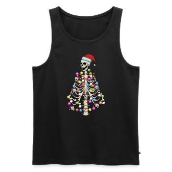 Skelett Weihnachtsbaumsch�del gruselig Weihnachten - Männer Premium Bio Tank Top - Schwarz - Vorne - Michal (187cm)