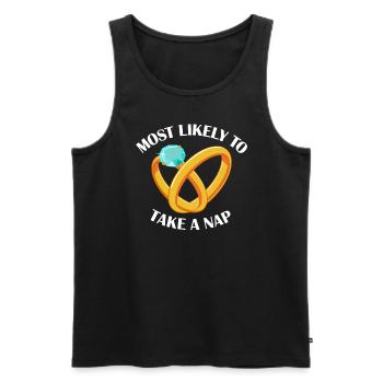 Machen Sie h�chstwahrscheinlich ein Nickerchen lus - Männer Premium Bio Tank Top - Schwarz - Vorne - Michal (187cm)
