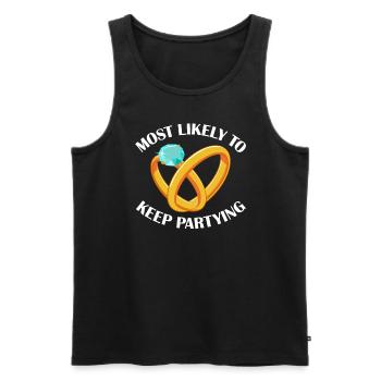 Am wahrscheinlichsten feiern die passende Hochzeit - Männer Premium Bio Tank Top - Schwarz - Vorne - AI Model Male 178 light (178cm)