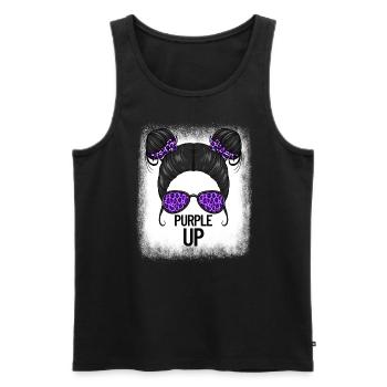 Purple up Cheetah Print Mois de l’enfant militaire - Débardeur bio Premium Homme - noir - Devant - Michal (187cm)