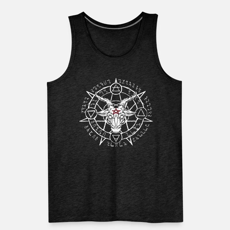 Satanic Goat's Head Baphomet Devil Worshipper Men's Premium Organic Tank Top