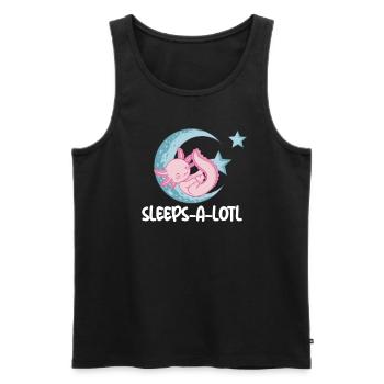 Schl�ft-a-lotl schlafende axolotl kinder axolotlLi - Männer Premium Bio Tank Top - Schwarz - Vorne - Michal (187cm)