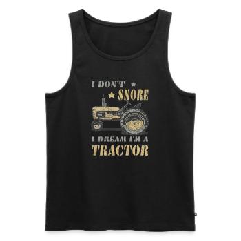 Funny Tractor I Don't Snore I Dream I'm a Tractor - Männer Premium Bio Tank Top - Schwarz - Vorne - Michal (187cm)