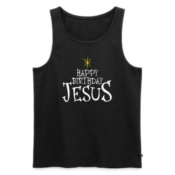 Alles Gute zum Geburtstag Jesus Weihnachten Happy - Männer Premium Bio Tank Top - Schwarz - Vorne - Michal (187cm)